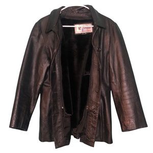 American Leather Co Black Fleece Lined Jacket